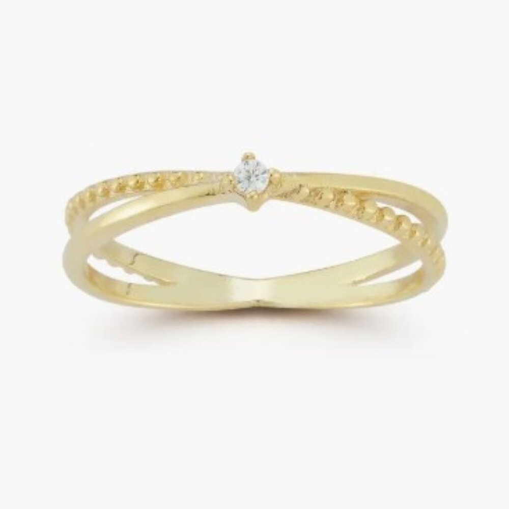 Glaze Jewelry 14K Gold Plated Crisscross Ring